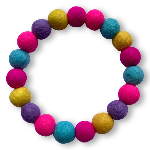 Personalised Pom Pom Dog Collar - Dolly Mix - Brights