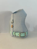 Handmade Vest Dog Harness - Baby Blue Stars