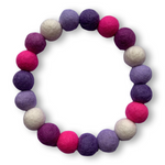 Pink & Purples Mix - Personalised Pom Pom Dog Collar
