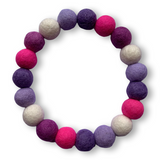 Pink & Purples Mix - Personalised Pom Pom Dog Collar