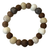 Pom Pom Dog Collar - Big Ball Mix - Browns