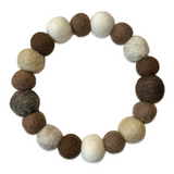 Pom Pom Dog Collar - Big Ball Mix - Browns