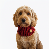 Handmade Crochet Dog Snood / Buff - Red Christmas Sparkle