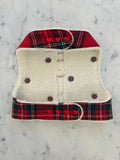 Handmade Christmas Tartan Dog Harness