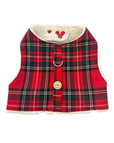Handmade Christmas Tartan Dog Harness