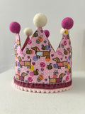 Handmade Birthday Crown - Bee Happy Dachshunds Pink