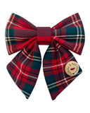 Handmade Christmas Tartan Sailer Bow - Twill