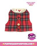 Handmade Christmas Tartan Dog Harness