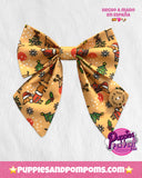 Handmade Dog Sailer Bow Tie - Christmas Dachshunds