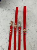 Red Handmade Vegan Leather Dog Leash