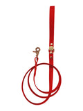 Red Handmade Vegan Leather Dog Leash