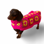 Handmade Crochet Dog Coat / Jumper - Hot Pink