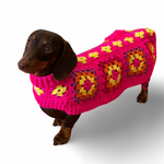 Handmade Crochet Dog Coat / Jumper - Hot Pink