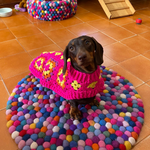 Handmade Crochet Dog Coat / Jumper - Hot Pink