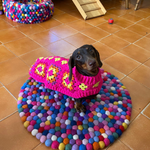 Handmade Crochet Dog Coat / Jumper - Hot Pink