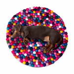 Pompom Sunshine Matt - Felt Ball Circular Rug
