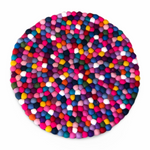 Pompom Sunshine Matt - Felt Ball Circular Rug