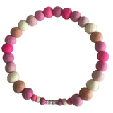 Baby Pink Mix - Personalised Pom Pom Dog Collar