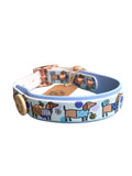 Bee Happy Dachshunds - Handmade Biothane Dog Collar - Polar Blue 25mm