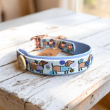 Bee Happy Dachshunds - Handmade Biothane Dog Collar - Polar Blue 25mm