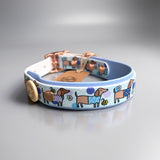 Bee Happy Dachshunds - Handmade Biothane Dog Collar - Polar Blue 25mm