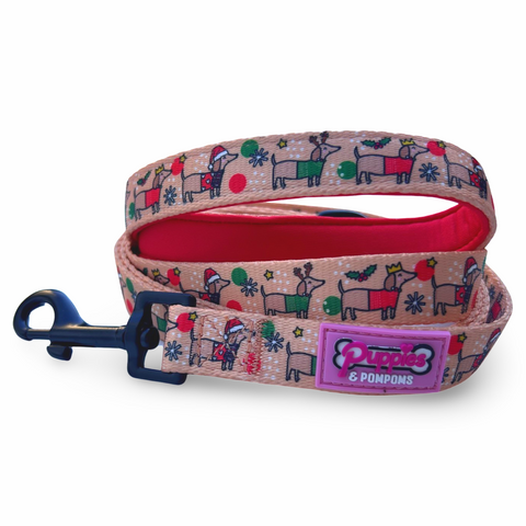 Dog Leash - Christmas Dachshunds