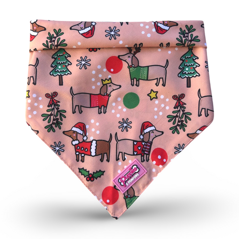 Christmas Dachshunds Bandana - Tie on