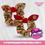 Scrunchie with Bow - Christmas Dachshunds