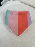 Pastel Stripes Pom Pom Bandana - Snap on