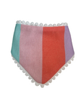 Pastel Stripes Pom Pom Bandana - Snap on