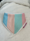 Pastel Stripes Pom Pom Bandana - Snap on