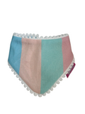 Pastel Stripes Pom Pom Bandana - Snap on