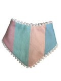 Pastel Stripes Pom Pom Bandana - Snap on