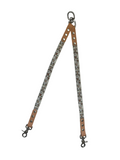 Handmade Double Dog Splitter / Divider Leash - Beige Dachshunds