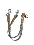 Handmade Double Dog Splitter / Divider Leash - Beige Dachshunds