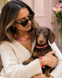 The Petit Teckel Luxe Pom Pom Collar – Rosé