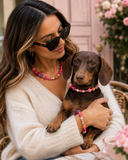 The Petit Teckel Luxe Pom Pom Collar – Rosé