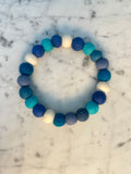 Collar para perro con pompón personalizado - Azul