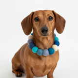 Collar para perro con pompón personalizado - Azul