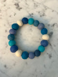 Collar para perro con pompón personalizado - Azul