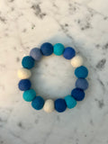Collar para perro con pompón personalizado - Azul