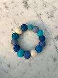 Collar para perro con pompón personalizado - Azul