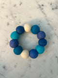Collar para perro con pompón personalizado - Azul