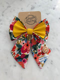 Handmade Dog Sailer Bow Tie - Double Bow - Small  "Garden Party"