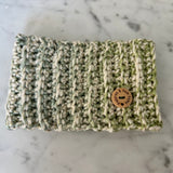 Handmade Christmas Dog Snood – Ombré Green & Gold Sparkle
