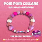 Baby Pink Mix - Personalised Pom Pom Dog Collar