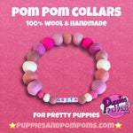 Baby Pink Mix - Personalised Pom Pom Dog Collar