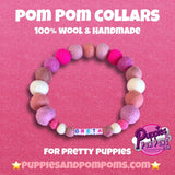 Baby Pink Mix - Personalised Pom Pom Dog Collar