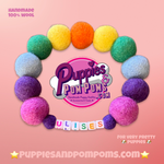 Personalised Pom Pom Dog Collar - Rainbow Brights 2cm Balls