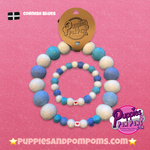 Pom Pom Bracelet - Cornish Blues / Baby Blues - Small Balls